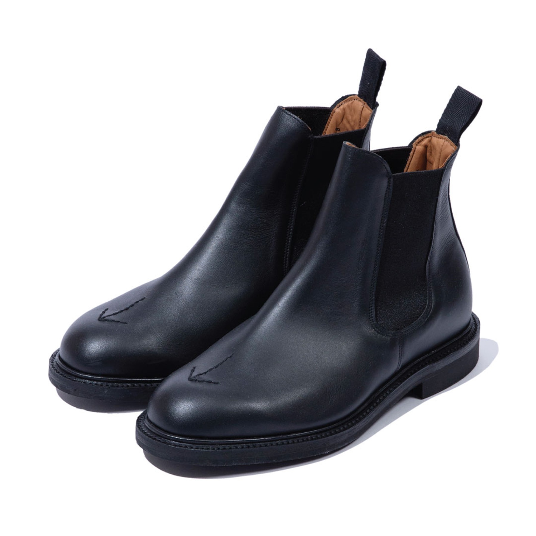 CHELSEA BOOTS - BLACK WAXY LEATHER with BLACK ARROW