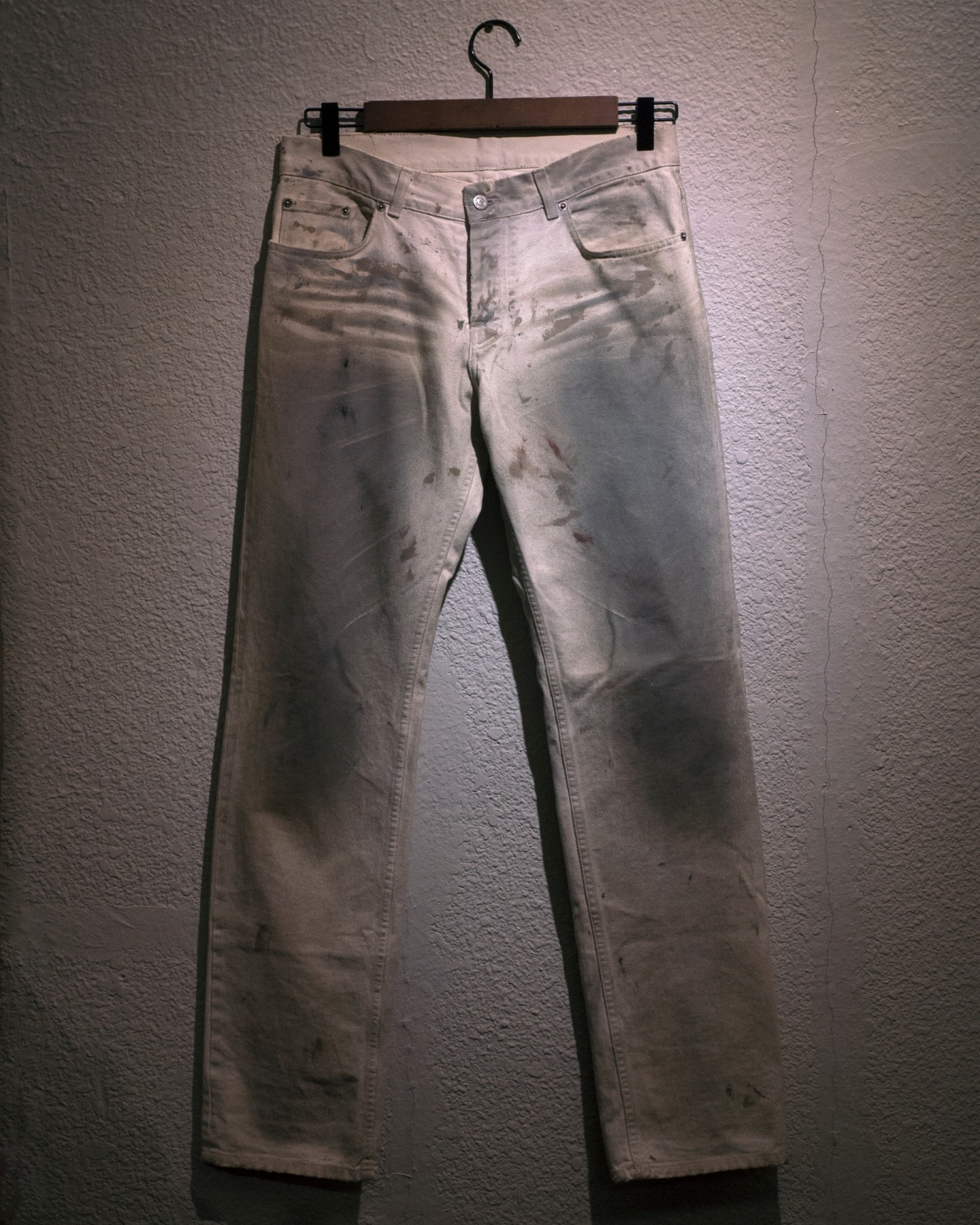 Helmut Lang White Painter&#039;s Jeans Broken Denim